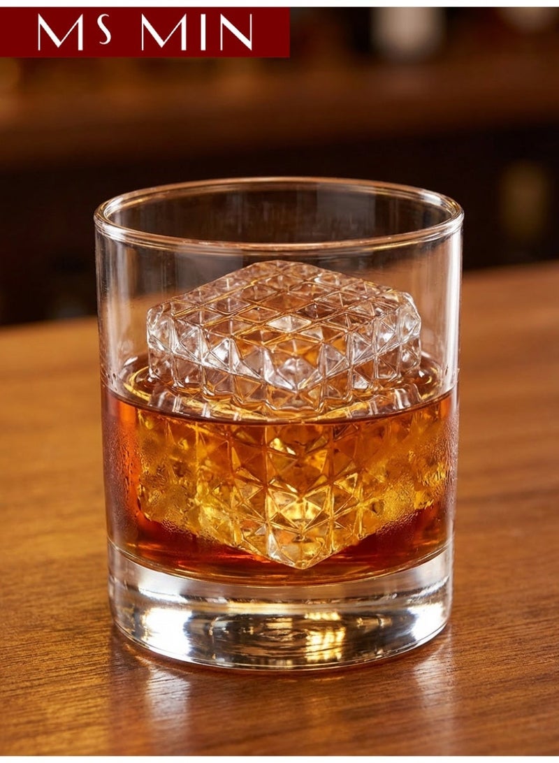 MS MIN Diamond Ice Cube Mold (Single Cavity), Geometric Cut Ice Tray, Food-Grade Silicone Ice Mold for Whiskey, Cocktails & Cold Drinks - Image 3